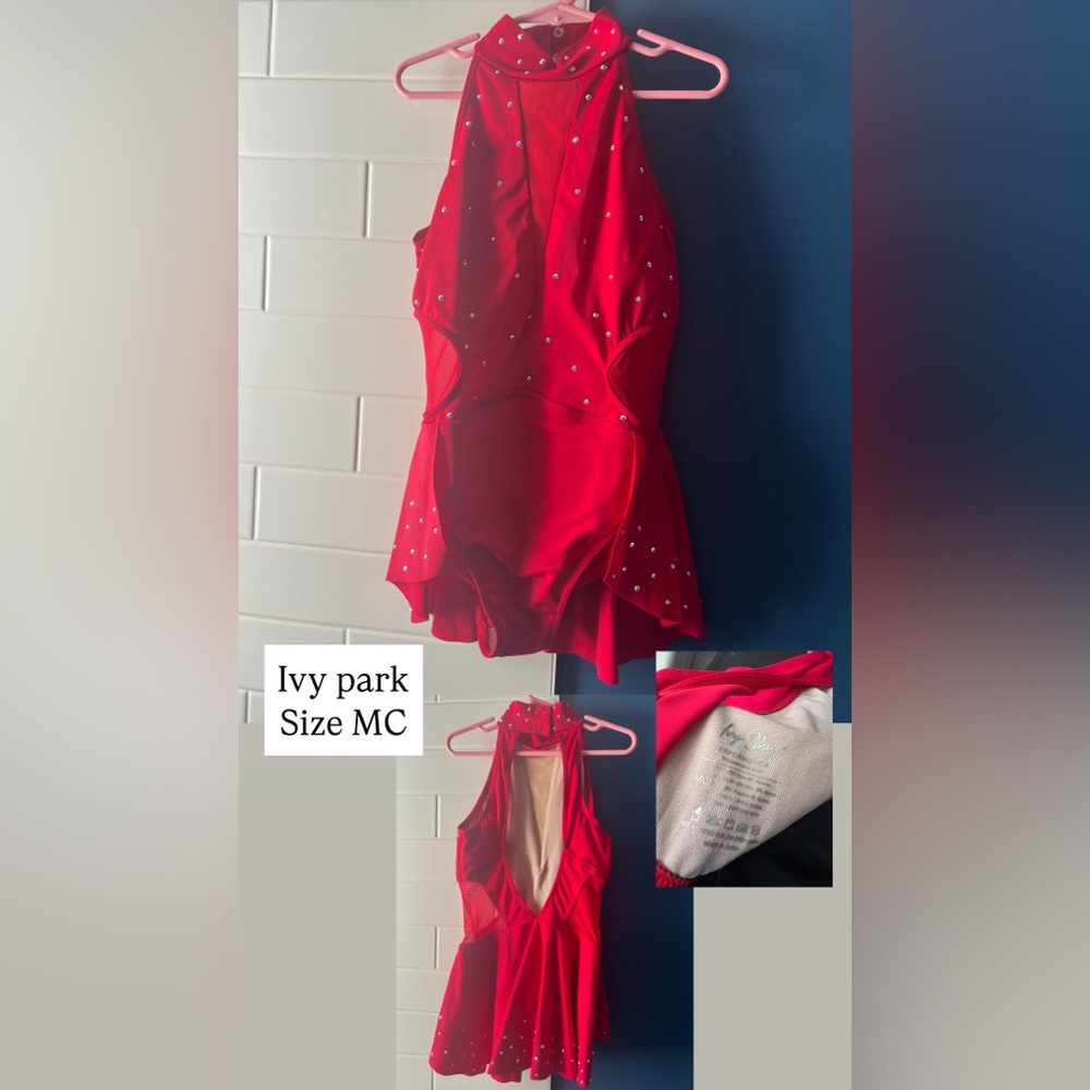 IVY PARK Vibrant Red Rhinestone Bodysuit
